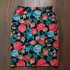 Ambiance Stretchy Floral Pencil Skirt